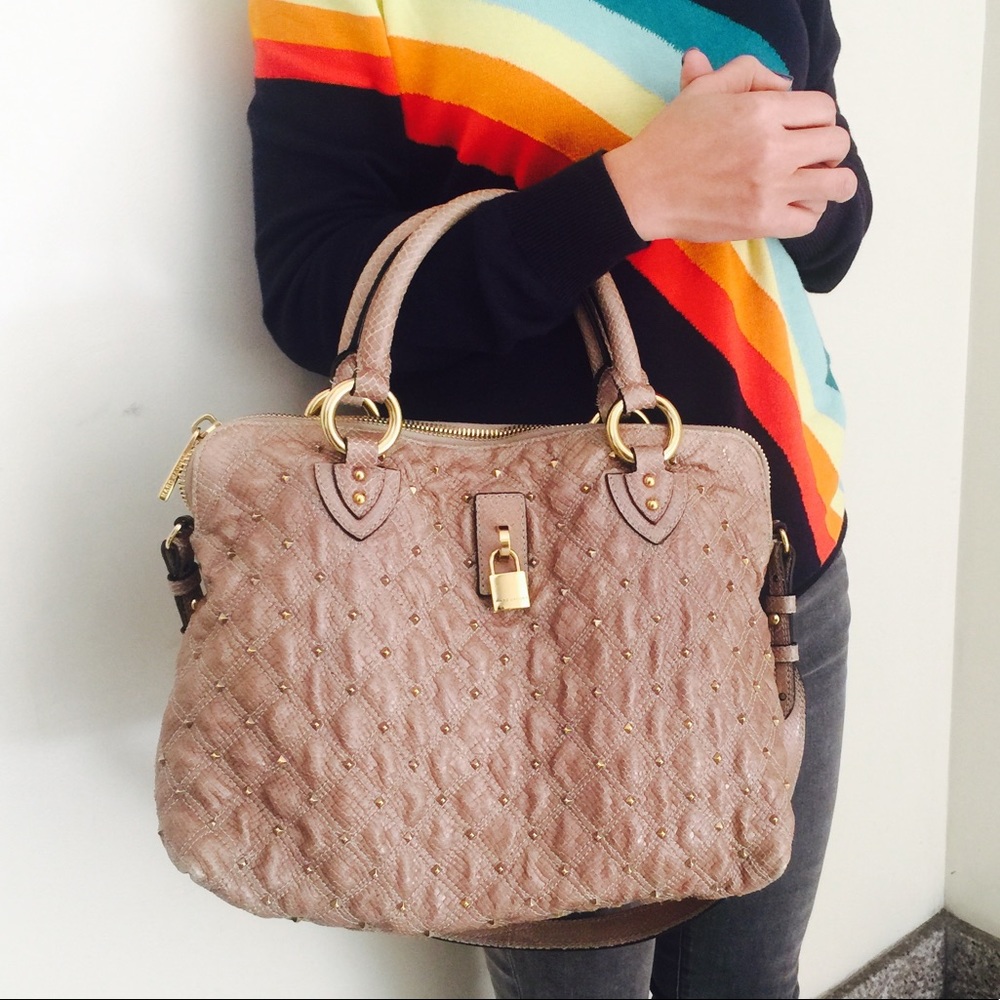 Marc Jacobs Quilted And Studded Python Leather Bag - image 1